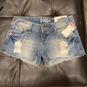 Reign Distressed Jean Shorts